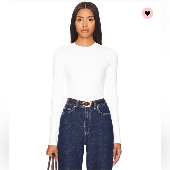 NWT Dr. Denim Stella Tee in Off White Long Sleeve Thick High Quality XS - Picture 1 of 5